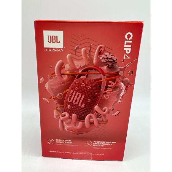 JBL Clip 4 Portable Bluetooth Speaker Red NEW - Picture 11 of 12